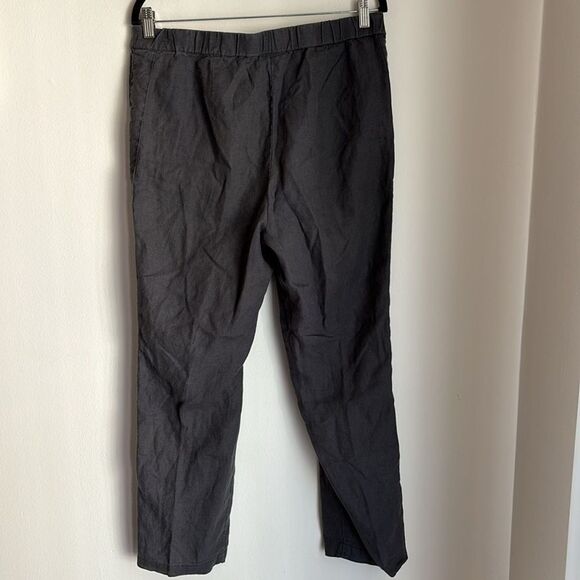 J. Jill Women Pure Jill 100% Linen gray charcoal pants or capri lightweight Med! - Picture 9 of 13